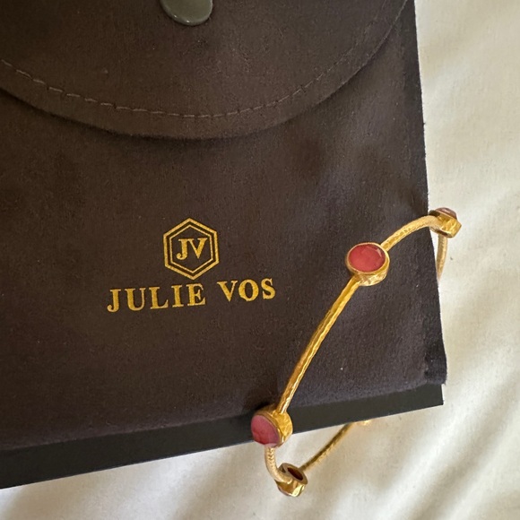 COPY - Julie Vos Gold and Pink Bangle Bracelet - Picture 2 of 2